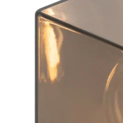 Staande buitenlamp zwart 50 cm IP44 met smoke glas - Denmark