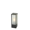 Staande buitenlamp zwart met ribbel glas 40 cm IP44 - Charlois