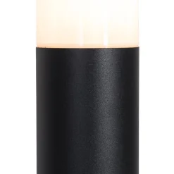 Staande buitenlamp zwart met opaal kap 70 cm - Odense