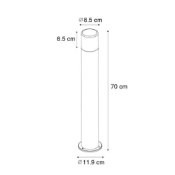 Staande buitenlamp zwart met opaal kap 70 cm - Odense
