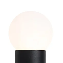 Staande buitenlamp zwart met opaal glas 50 cm IP44 - Huma