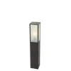 Staande buitenlamp zwart met ribbel glas 80 cm IP44 - Charlois