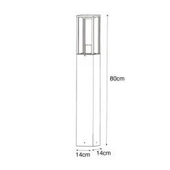 Staande buitenlamp zwart met ribbel glas 80 cm IP44 - Charlois