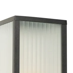 Staande buitenlamp zwart met ribbel glas 80 cm IP44 - Charlois