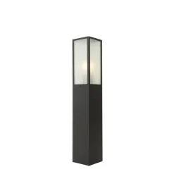 Staande buitenlamp zwart met ribbel glas 80 cm IP44 - Charlois