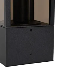 Staande buitenlamp zwart met smoke 40 cm IP44 - Charlois