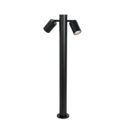 Staande buitenlamp zwart 80 cm IP44 verstelbaar 2-lichts - Duo