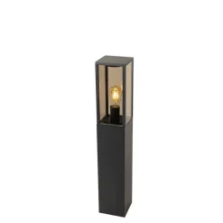 Staande buitenlamp zwart met smoke 80 cm IP44 - Charlois