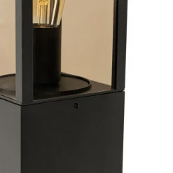 Staande buitenlamp zwart met smoke 80 cm IP44 - Charlois