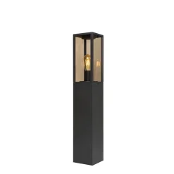 Staande buitenlamp zwart met smoke 80 cm IP44 - Charlois