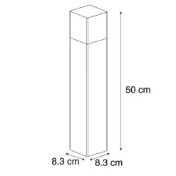 Staande buitenlamp zwart met opaal witte kap 50 cm - Denmark