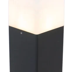 Staande buitenlamp zwart met opaal witte kap 50 cm - Denmark