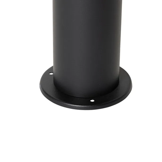 Staande buitenlamp zwart met smoke kap 70 cm - Odense