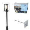 Staande buitenlamp zwart 100 cm met grondpin en kabelmof - Charlois