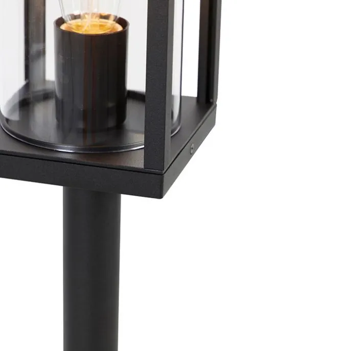 Staande buitenlamp zwart 100 cm met grondpin en kabelmof - Charlois