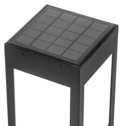 Staande buitenlamp zwart 80 cm met dimlicht en sensor op solar - Charlotte