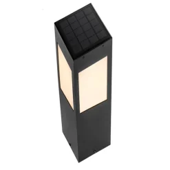 Staande buitenlamp zwart 80 cm met dimlicht en sensor op solar - Charlotte