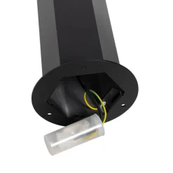 Staande buitenlamp zwart met smoke kap zeshoek 70 cm - Denmark