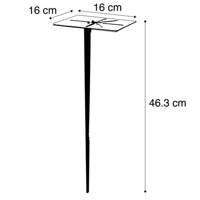 Staande buitenlamp zwart 80 cm met grondpin en kabelmof - Charlois