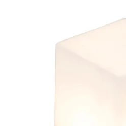 Staande buitenlamp zwart met opaal witte kap 30 cm - Denmark