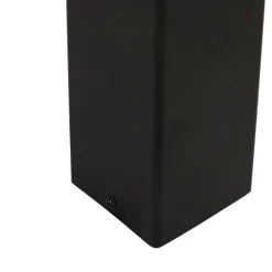 Staande buitenlamp zwart met opaal witte kap 30 cm - Denmark