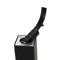 Staande buitenlamp zwart met opaal witte kap 30 cm - Denmark