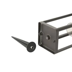 Staande buitenpaal donkergrijs 25 cm met dimlicht en sensor op solar - Sonne