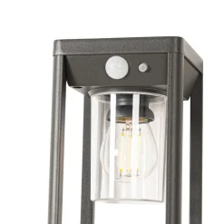 Staande buitenpaal donkergrijs 25 cm met dimlicht en sensor op solar - Sonne