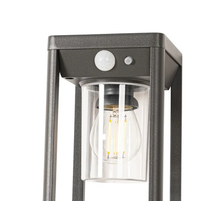 Staande buitenpaal donkergrijs 25 cm met dimlicht en sensor op solar - Sonne