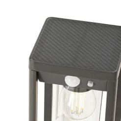 Staande buitenpaal donkergrijs 25 cm met dimlicht en sensor op solar - Sonne