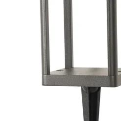 Staande buitenpaal donkergrijs 25 cm met dimlicht en sensor op solar - Sonne