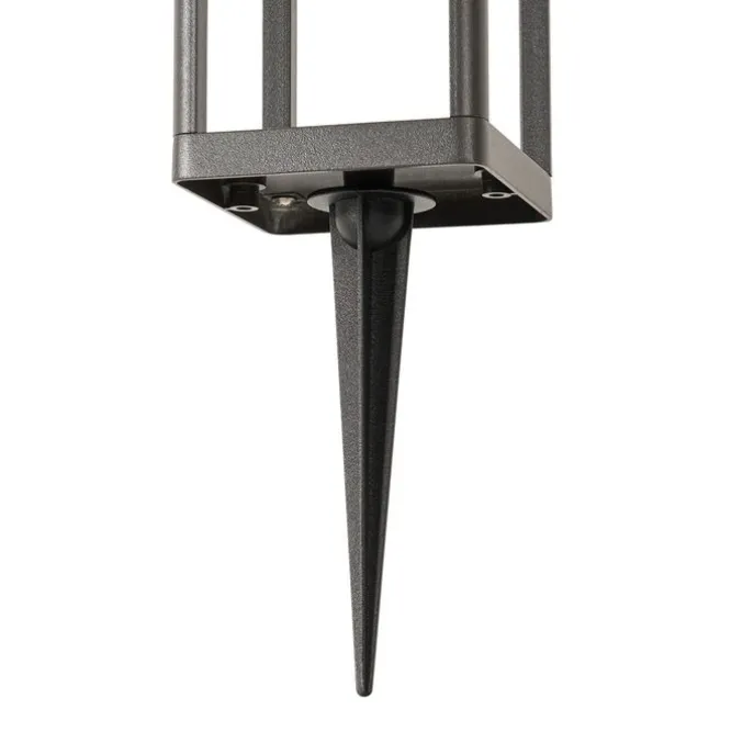 Staande buitenpaal donkergrijs 25 cm met dimlicht en sensor op solar - Sonne