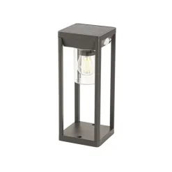 Staande buitenpaal donkergrijs 25 cm met dimlicht en sensor op solar - Sonne