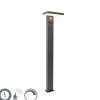 Staande buitenpaal donkergrijs 80 cm incl. LED en dimlicht op solar - Sunnie