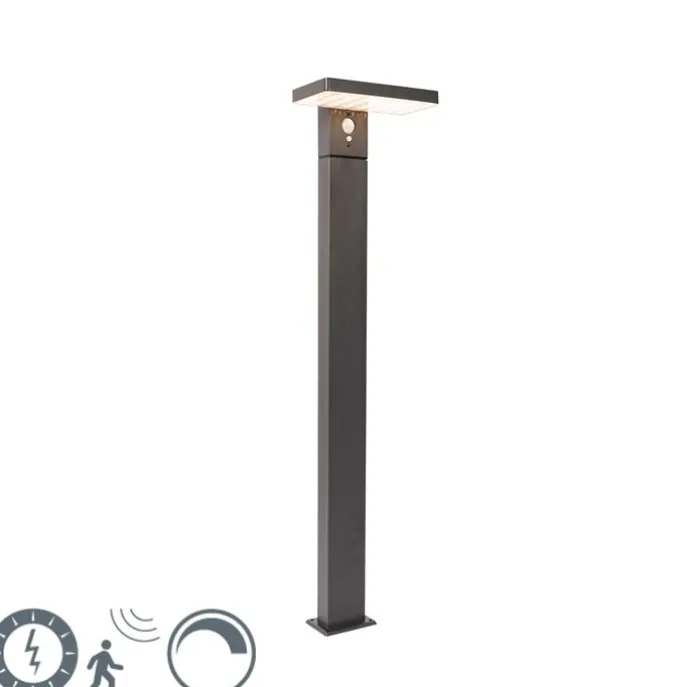Staande buitenpaal donkergrijs 80 cm incl. LED en dimlicht op solar - Sunnie