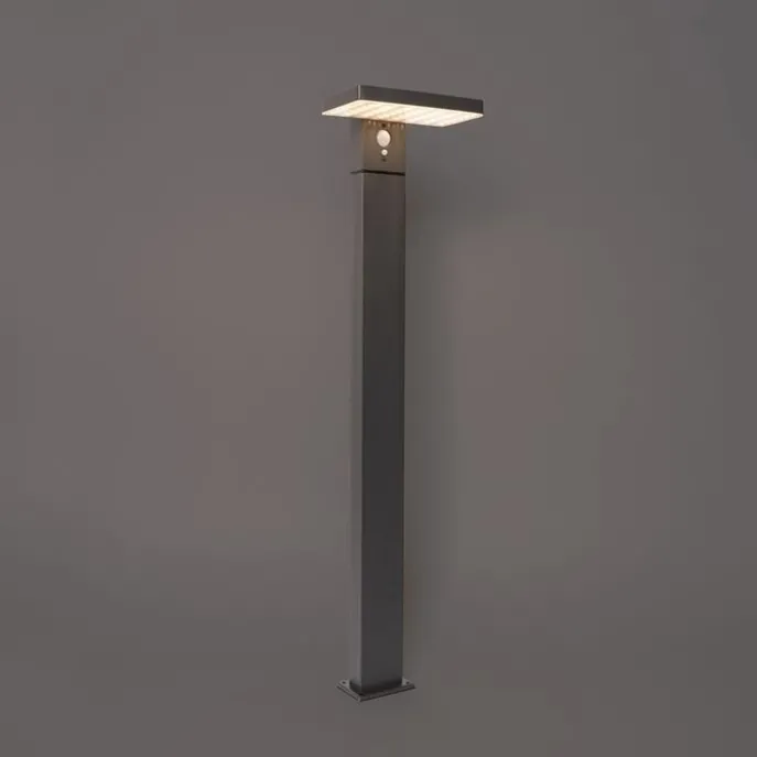 Staande buitenpaal donkergrijs 80 cm incl. LED en dimlicht op solar - Sunnie