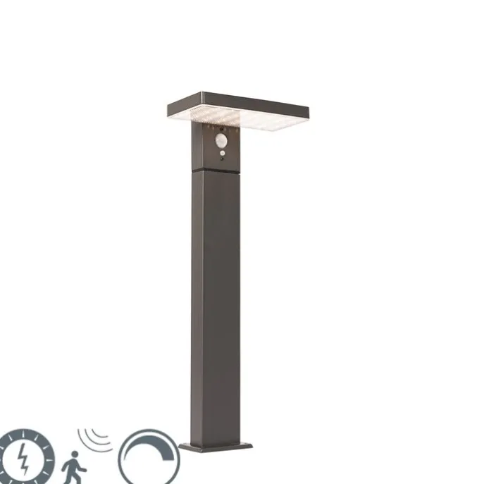 Staande buitenpaal donkergrijs 50 cm incl. LED en dimlicht op solar - Sunnie