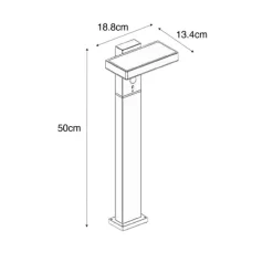 Staande buitenpaal donkergrijs 50 cm incl. LED en dimlicht op solar - Sunnie