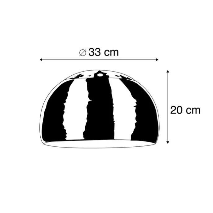Stalen lampenkap rond voor booglamp XXL