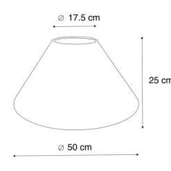 Stoffen lampenkap beige rond schuin 50/17,5/25