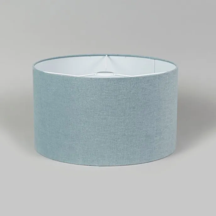 Stoffen lampenkap lichtblauw rond 35/35/20