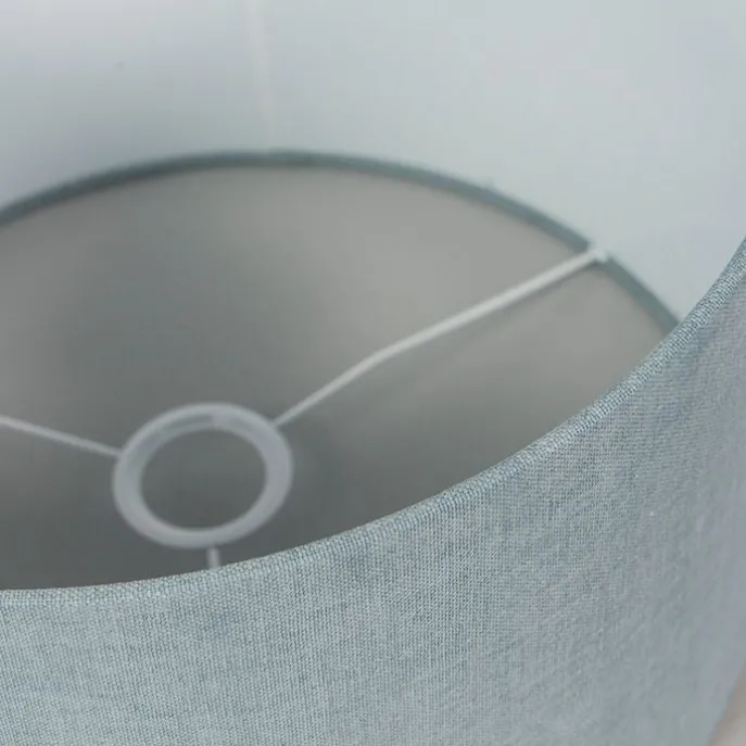 Stoffen lampenkap lichtblauw rond 35/35/20