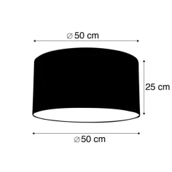 Stoffen lampenkap lichtblauw rond 50/50/25
