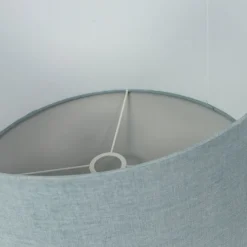 Stoffen lampenkap lichtblauw rond 50/50/25