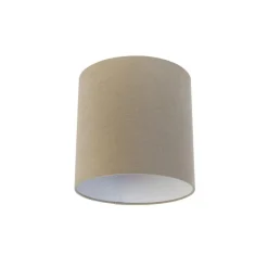 Stoffen lampenkap lichtbruin cilinder 25/25/25
