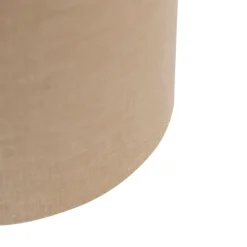 Stoffen lampenkap lichtbruin cilinder 25/25/25