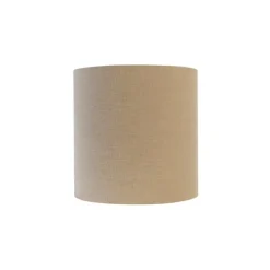Stoffen lampenkap lichtbruin cilinder 25/25/25
