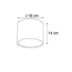 Stoffen lampenkap lichtbruin rond 18/18/14