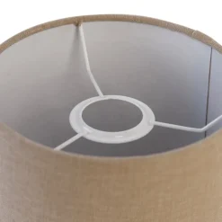 Stoffen lampenkap lichtbruin rond 18/18/14