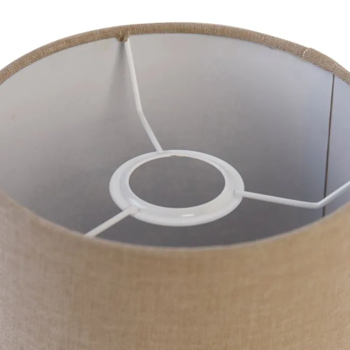 Stoffen lampenkap lichtbruin rond 18/18/14